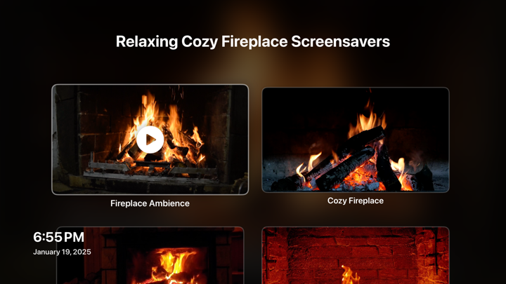 Screenshot #1 pour Cozy Fireplace Screensavers