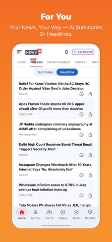 News18: Latest News & Updates iPhone screenshot