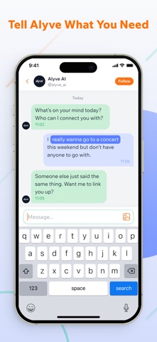 Alyve: AI that Connects People iPhone screenshot