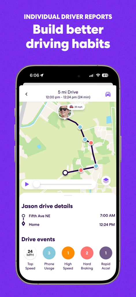 Life360: Stay Connected & Safe - 個別の運転レポート