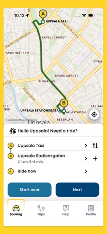 Uppsala Taxi 100 000 app screenshot