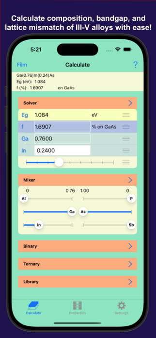 III-V Calc Screenshot 2 of 7