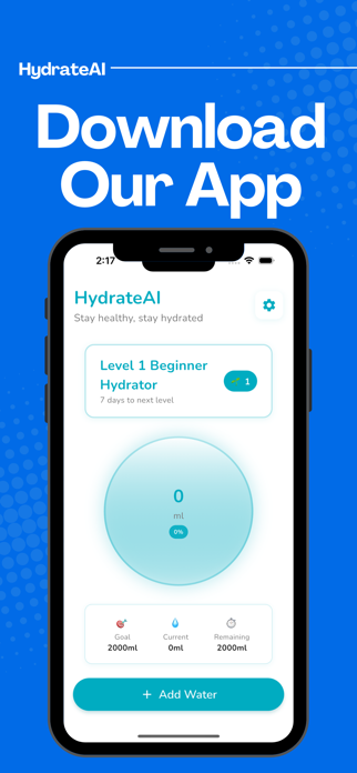 HydrateAI - Water Tracker Screenshot 1 of 3