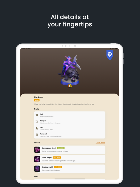 Decks for Warcraft Rumble iPad screenshot 5 - Reference app