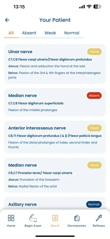Neurology Peripheral Exam screenshot 3 of 5