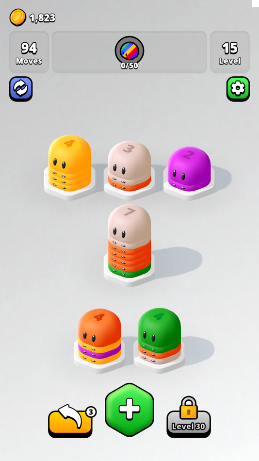 #4. Jelly Sort 3D! (iOS) By: Lucas Piloto