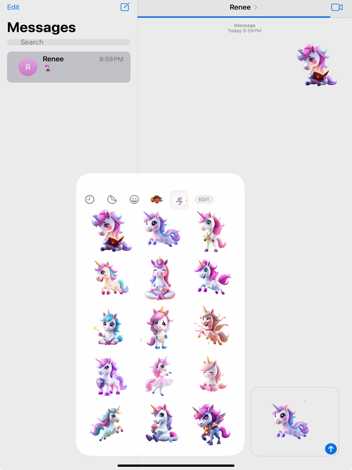 闪闪发光的独角兽贴纸