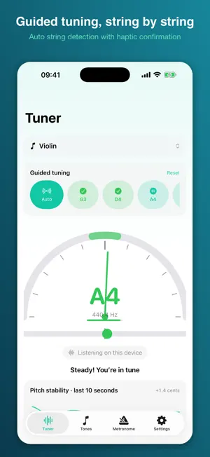 EZ Tuner: Violin & Guitar screenshot 1