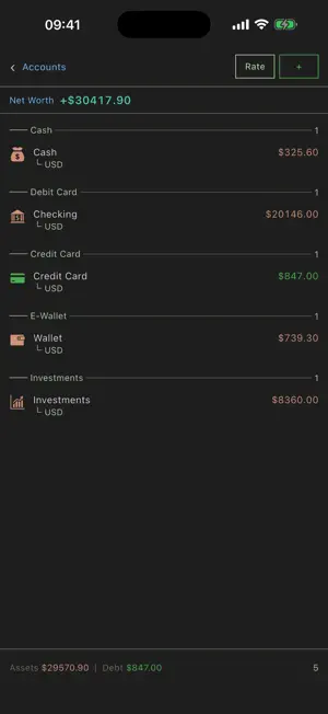DarkBook:Lite Spending Tracker screenshot 3