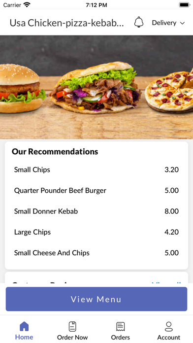 Usa Chicken pizza. Screenshot