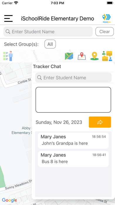 iSchoolRide Tracker Screenshot
