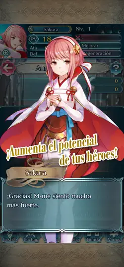 Captura de pantalla de Fire Emblem Heroes en iPhone 4