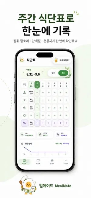 밀메이트 - 다이어트, 식단표, 레시피, 칼로리계산기 screenshot 1