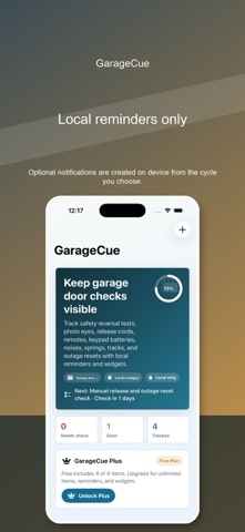 GarageCue Door Safety iPhone screenshot