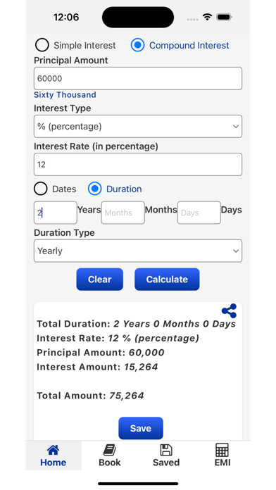 Interest Calculator (India) Screenshot