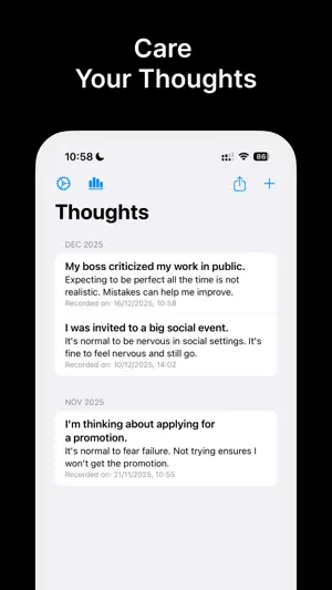 CBT Thought Diary App screenshot 2