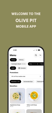 Olive Pit - Order Now iPhone screenshot