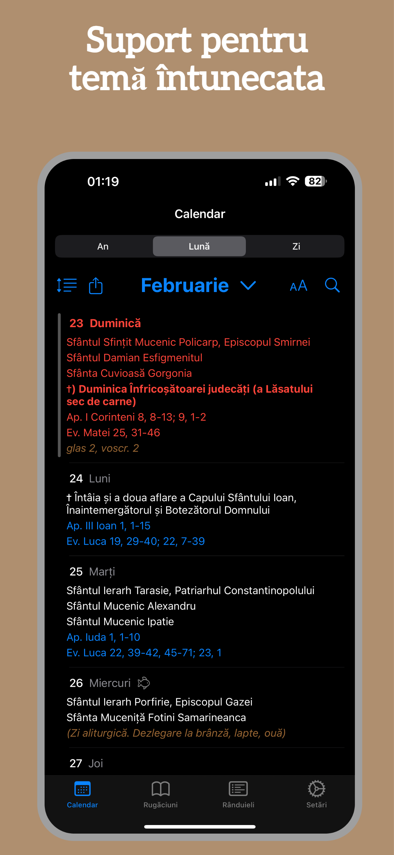 Calendarul Sfinților 2026