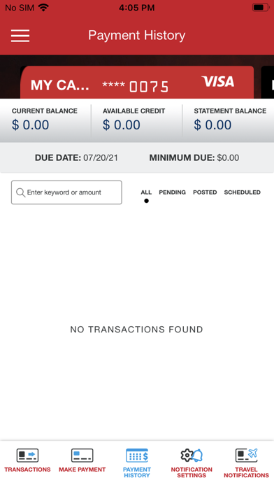 FFCCU Credit Card Screenshot