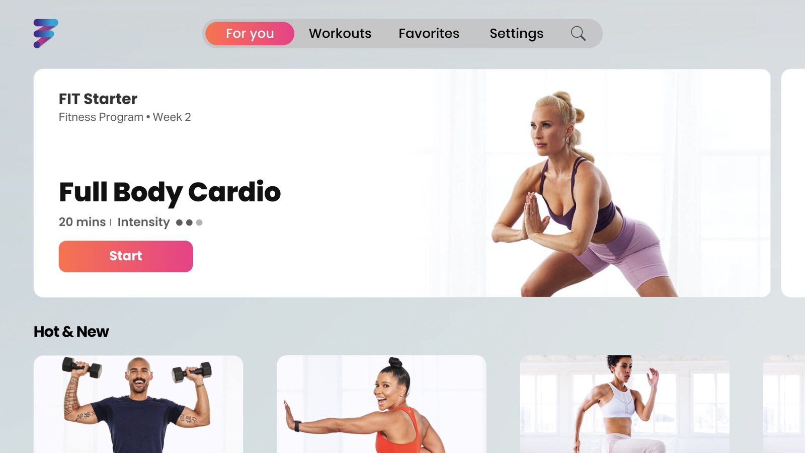 FitOn Workouts & Fitness Plans apple_tv screenshot 1