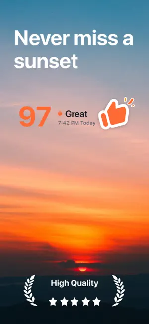 Sunset - Golden Hour Forecast iPhone screenshot 1