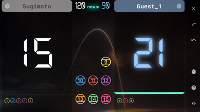 neon  cue sports score board Screenshot