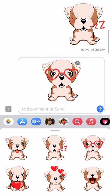 Pretty Dog Emoji Funny Sticker