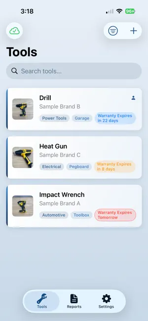 BenchBinder: Tool Inventory screenshot 1