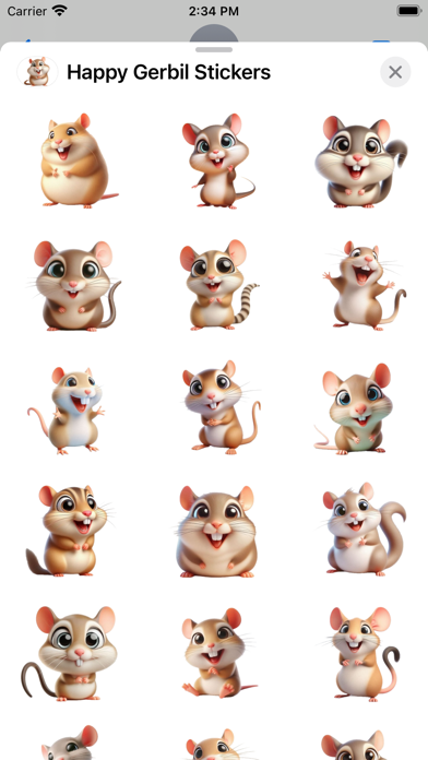 Screenshot #1 pour Happy Gerbil Stickers