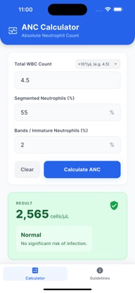 Absolute Neutrophil Count Calc screenshot 3
