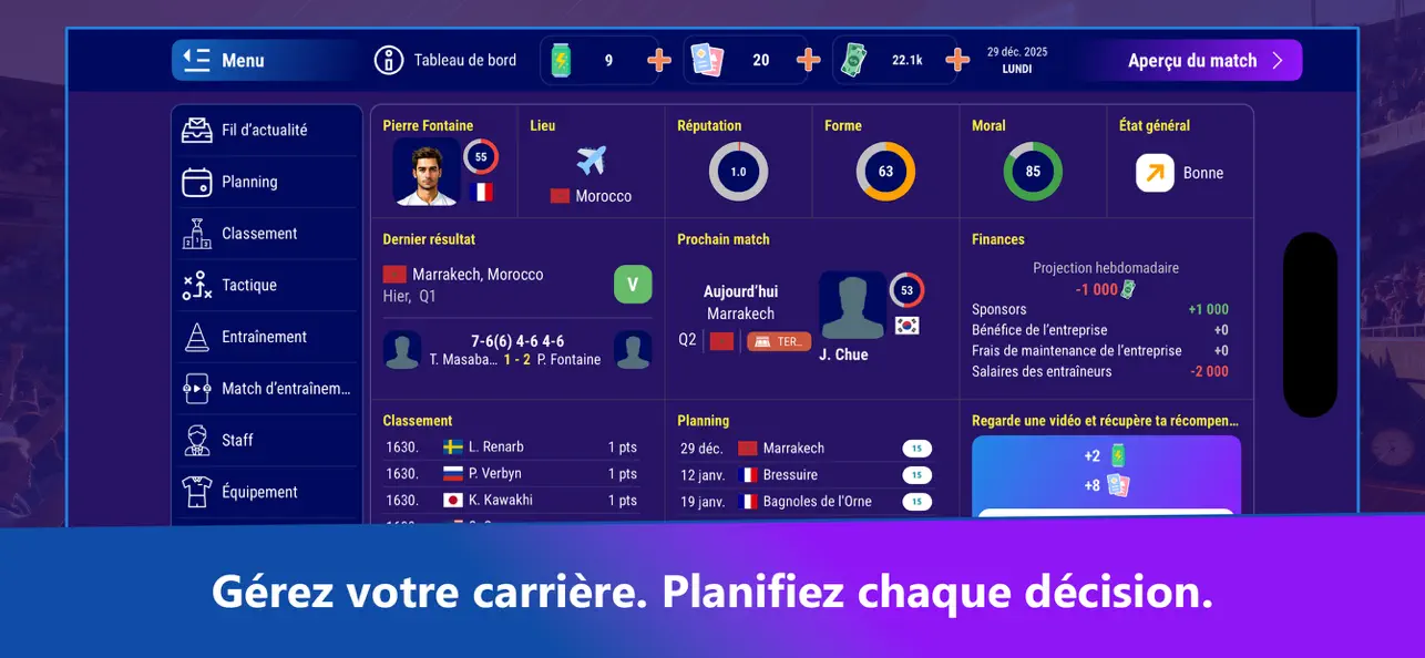 Screenshot #1 pour Pro Tennis Tour – Manager