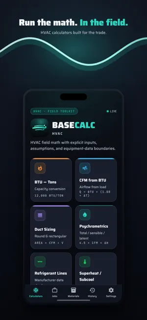BaseCalc HVAC Calculator screenshot 1