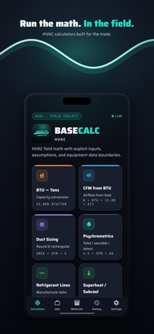 BaseCalc HVAC Calculator Screenshot 1 of 5