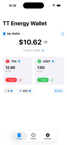 TT Energy Wallet iPhone screenshot