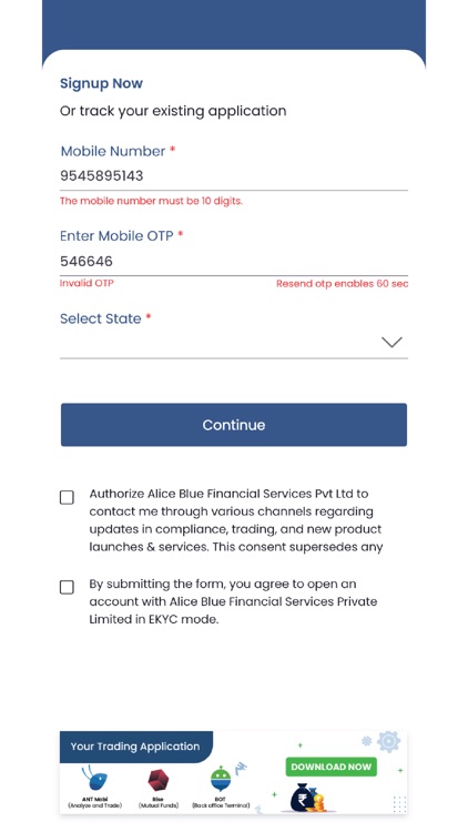 Alice Blue eKYC: Demat App
