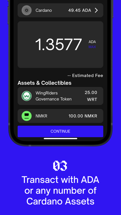 Begin: Bitcoin Cardano Wallet Screenshot