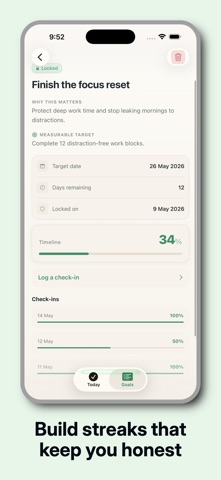GoalLock: Goal & Habit Tracker iPhone screenshot