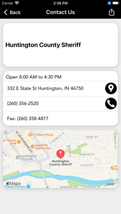 Huntington County Sheriff Screenshot