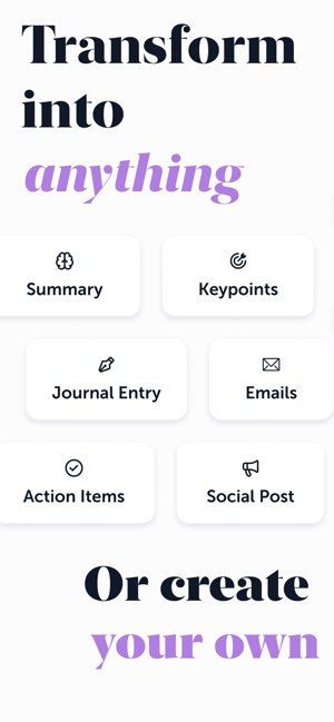Auro - AI Voice Memo Summary Screenshot
