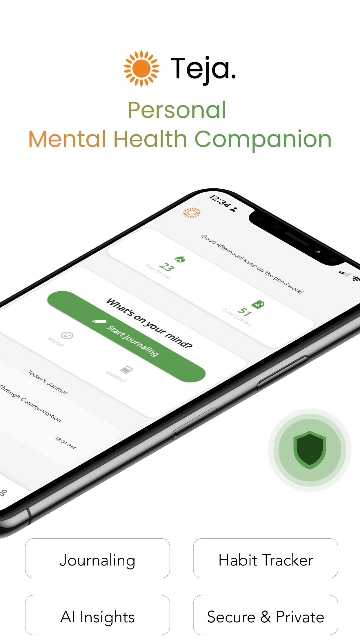 Teja. AI mental health journal