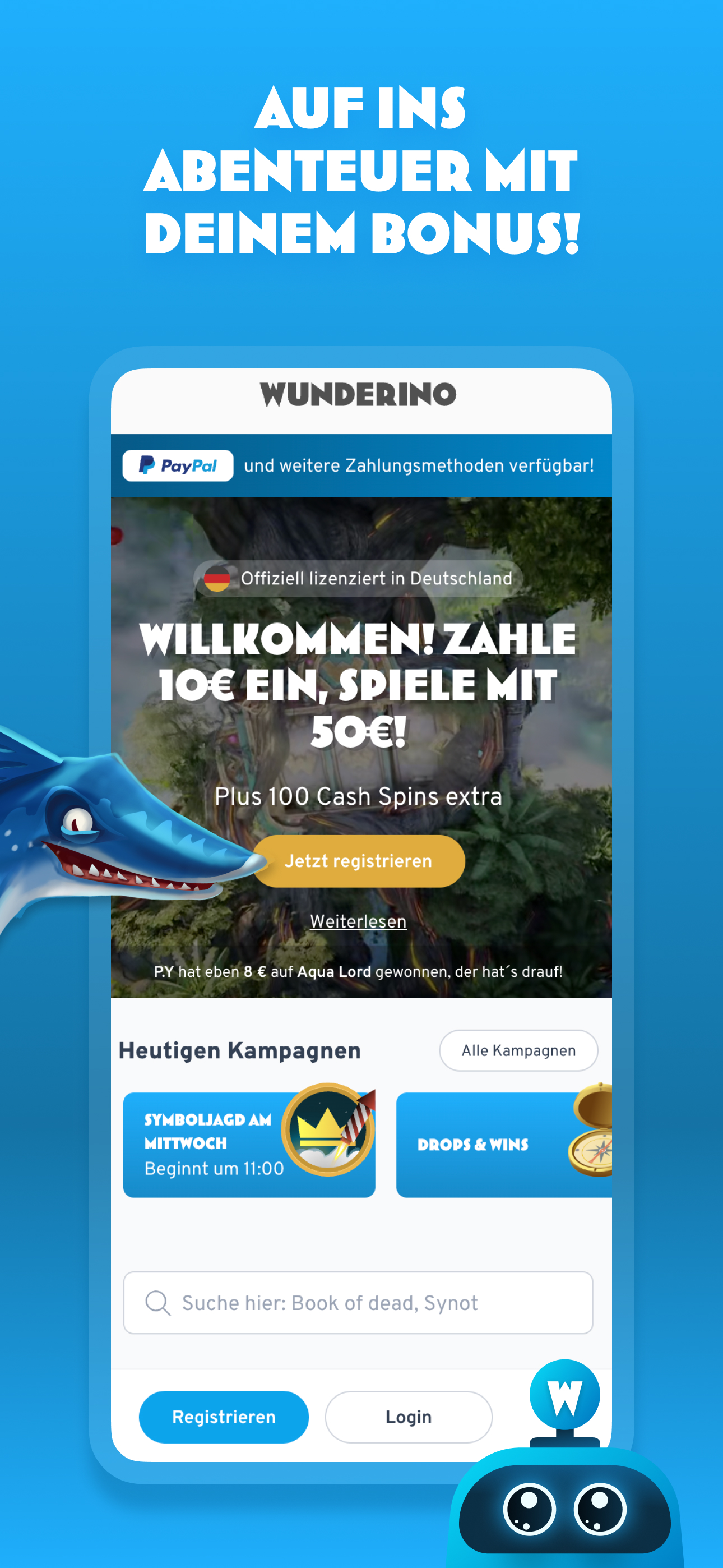 Wunderino - Echtgeld Slots
