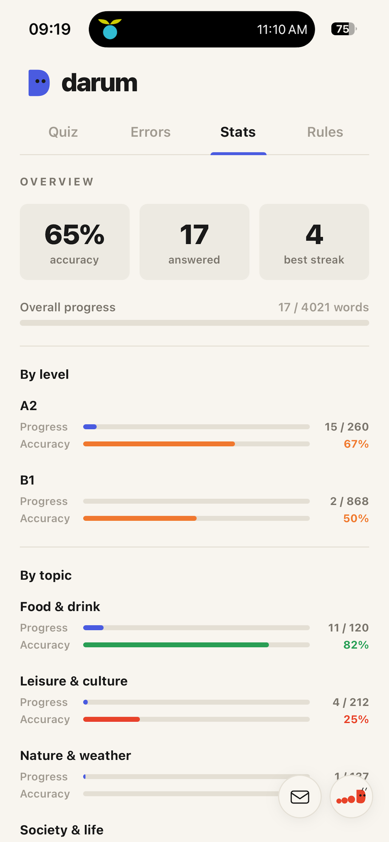 darum: learn German articles screenshot 6