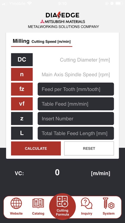 Cutting Formula