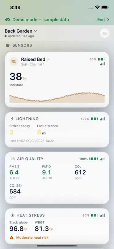 Dashboard for ECOWITT Weather screenshot 4 of 9