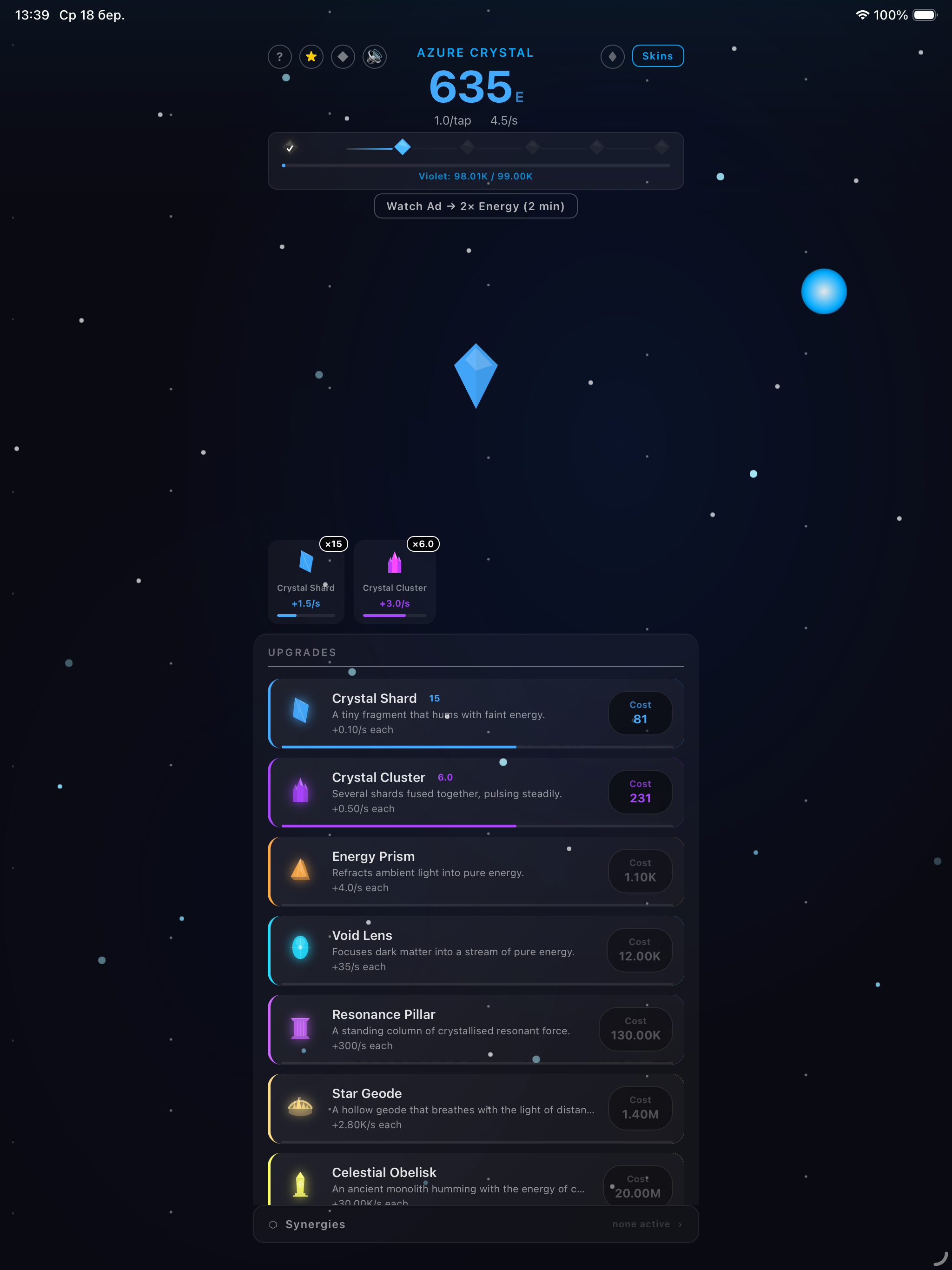 Magic Crystal Idle Game