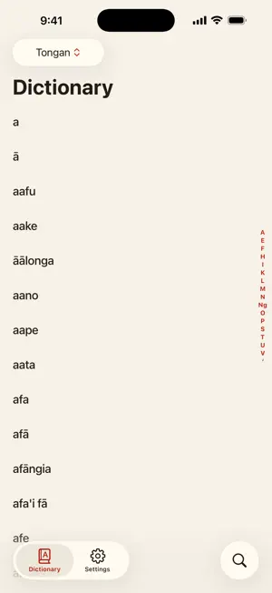 Tongan-English Dictionary screenshot 1