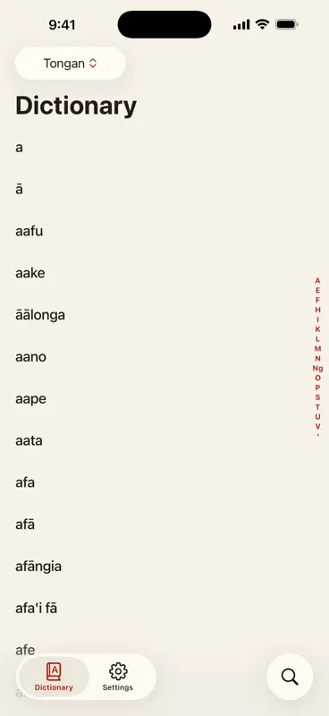 Tongan-English Dictionary screenshot 1 of 8