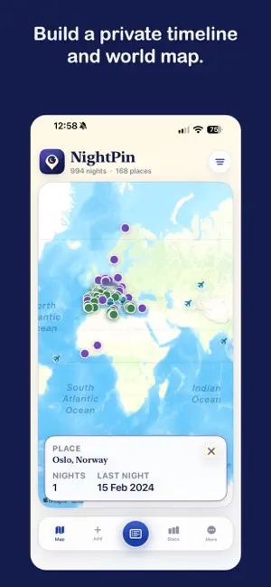 NightPin Location Journal screenshot 2