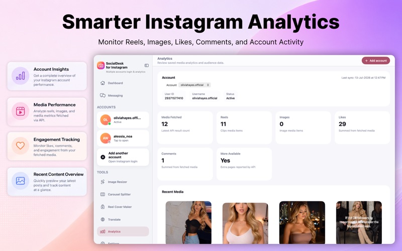 SocialDesk for Instagram iPhone screenshot