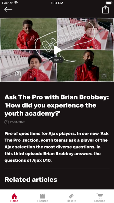 Ajax Official App Screenshot